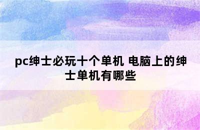 pc绅士必玩十个单机 电脑上的绅士单机有哪些